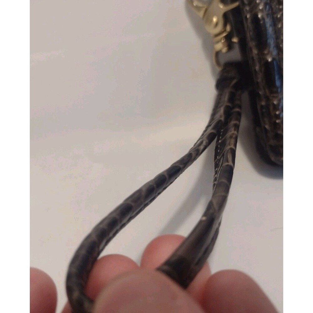 Brahmin Debra Brown Wristlet Wallet Melbourne Leather Croc Embossed - Picture 6 of 16